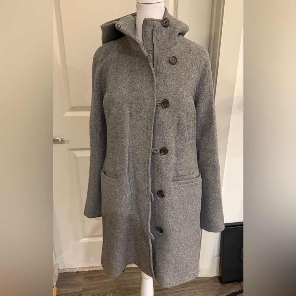 Stylish Gray Hooded Coat